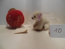 2 Steiff Ornamente Plüschkugel und Eisbär Flocke, 8 cm