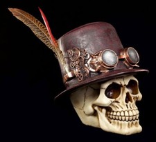 Steampunk Totenkopf mit Hut