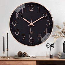 Wanduhr Funk Funkuhr Wand Ohne Tickgeräusche Funkwanduhr Geräuschlos Hängeuhr DE