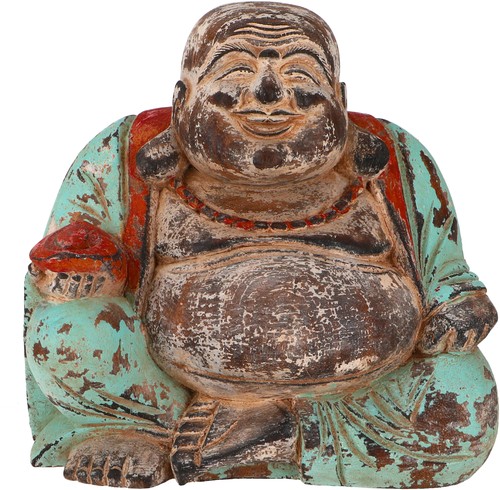 Lachender holzbuddha buddha - holzbuddha,,