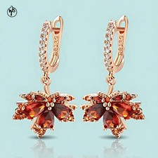 Ohrringe Ahornblatt  mit roten