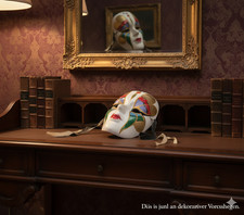 Dekorative Wandmaske Deko Mehrfarbig mit Glitzer & Bändern #21