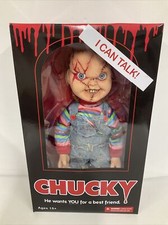 Kinderspiel Braut von Chucky vernarbter Chucky 15 Zoll sprechende Puppe Mezco - offiziell