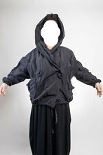 ?Lagenlook Barbara Speer Jacke glänzend schwarz Blume schwarz Gr.2 XL XXL 52 54