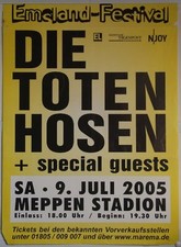 Die Toten Hosen Original Concert Poster 09.07.2005 Meppen Stadion Rare