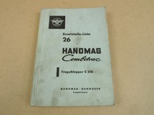 Hanomag C218 Combitrac Schlepper Ersatzteilliste Ersatzteilekatalog 1958