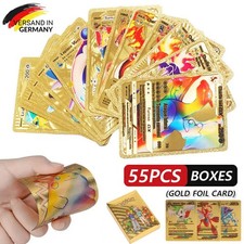 55 Stk Pokemon Karten Deutsch Sammlung Bundle Metall Gold Mint Vmax GX Mega Neu