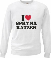 Sweatshirt I LOVE SPHYNX KATZEN - HAUSKATZE - RASSEKATZE - KATZENZUCHT - KATZEN