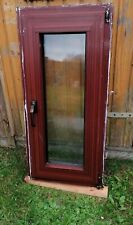 Schüco Kunststofffenster, rechts Drehkipp, Farbe Mahagoni, 49cm breit/104cm hoch