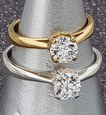 Sterling Silber 925 Ring Solitär mit  Zirkonia 6 mm auch vergoldet