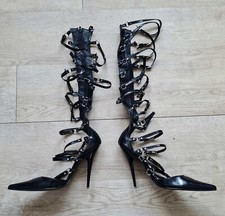 Ledapol Stiefel Gr. 39 Lackstiefel Gladiator Pumps Lackpumps