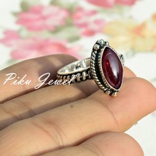 Mosambik Granat Edelstein 925 Sterling Silber eleganter Ring beliebtes Gesche...