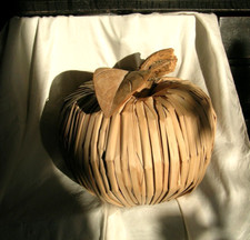 Deko Apfel groß, Rarität, Höhe mit Stiel ca. 25 cm, beige Shabby