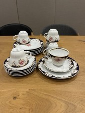 Wunsiedel Bavaria Kobalt Blau Porzellan Kaffeeservice 6 Personen 18 Teile