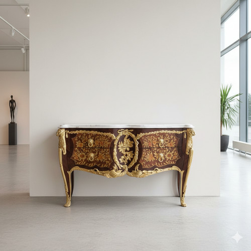 25361 kommode nussbaum marmor - kommode,