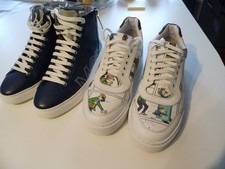 MCM Müchen High Sneaker Gr. 42 Blau Neu + Girotti Comic Sneacker Weiß Gr. 42 Neu