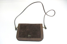 Marc Chantal - schöne Wildleder Handtasche, Clutch, braun, abnehmbarer Riemen