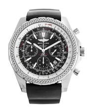 Breitling Bentley Motors Stahl auf Schwarz Gummiband Mit Zifferblatt A25362