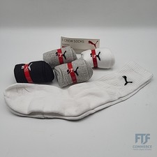 PUMA Unisex Crew Socken, Weiß / Grau / Schwarz, 39-42 EU