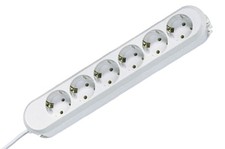 Steckdosenleiste 6 Fach Weiss