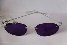 SEHR LEICHTE RAHMENLOSE FARB BRILLE SONNENBRILLE  GLÄSER LILA OVAL 