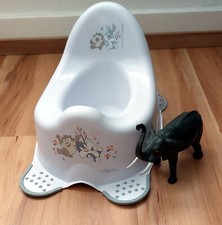 Babytopf mit Lehne und Anti-rutsch-Funktion hellgrau. Bonus "Elefant"