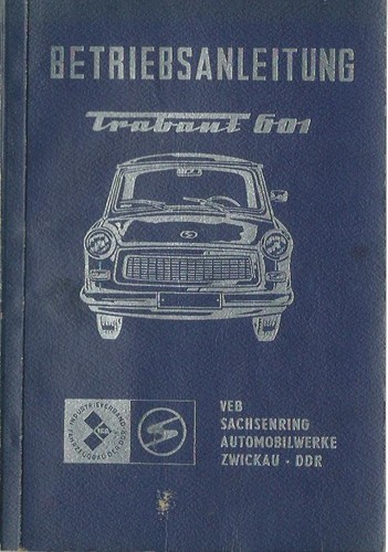Trabant 601 betriebsanleitung - trabant,