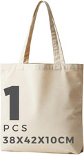 9 Baumwolltasche Natur 145g/m² Unbedruckt 38x42x10 cm Lange Henkel Jutebeutel
