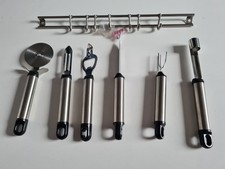 6 tlg. Küchenhelfer Set mit Hakenleiste Hängeleiste