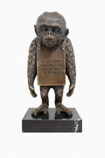 Bronze Affe Skulptur signiert