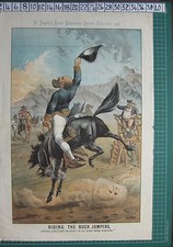 1887 DATIERTER ANTIKER DRUCK ~ LORD SALISBURY REITET AUF DEM BOCK JUMPER GLADSTONE 