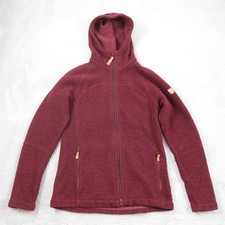 Fjällräven Jacke Damen Gr. S Fleece Kapuzenpullover Sweatshirt Strick Kaitum