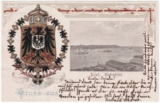 alte Litho-Ak Kiel, Hafenbild