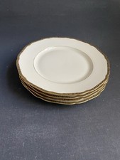 5 x Speiseteller Hutschenreuther Madeleine Blütenkante Schwarz Gold