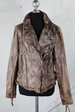 Muubaa grau-braune Leder-Jacke