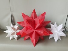 3x Stern Weihnachtsstern Bascetta rot weiss