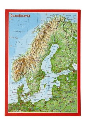 Reliefpostkarte skandinavien - reliefpostkarte,