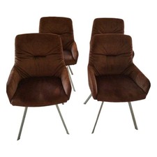 Venjakob 4er-Set Greta Stoff Dubai Kupfer Braun Gestell Edelstahloptik 