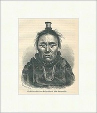 Eskimoweib Westgrönland Indigenes Volk Inuit Yupik Kultur Haarschmuck Ethno 079