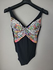 CHARMLINE BADEANZUG 40 C WATTIERTES BRUSTTEIL SCHWARZ BUNT   2310071