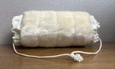 Vintage Kunstpelz Muff weiß