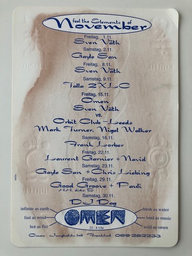 Flyer omen sven väth - sven,