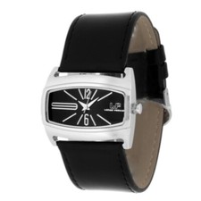 ADORA Ladies' Fashion Uhr LF6242 breite Damen Armbanduhr mit Lederband schwarz