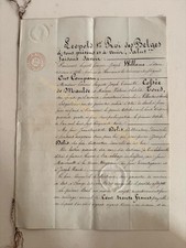 orig. Urkunde Dokument Handschrift Belgique Roi Leopold um 1850 König
