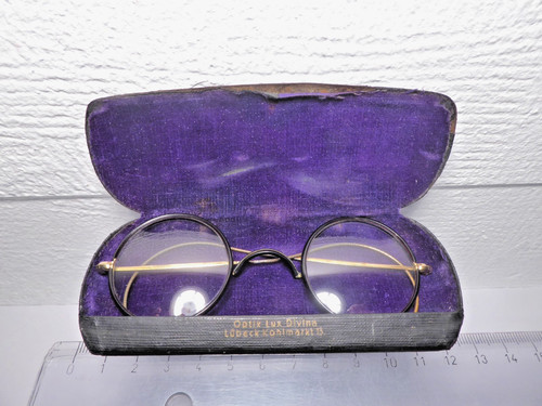 Antike brille metall vergoldet - metall,