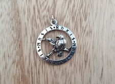 SET Wikinger Anhänger Raben Runenkreis 925er Silber Wikingerschmuck Rabe