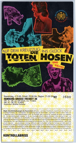 Die toten hosen ticket - 1990,