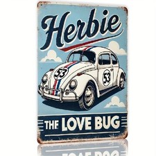 Blechschild Herbie VW Käfer The Love Bug Vintage Retro Metallschild TEL2431
