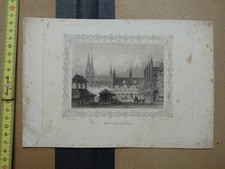 Marktplatz in Lübek, Stahlstich Poppel Kurz um 1840, 18x25cm. Lübeck