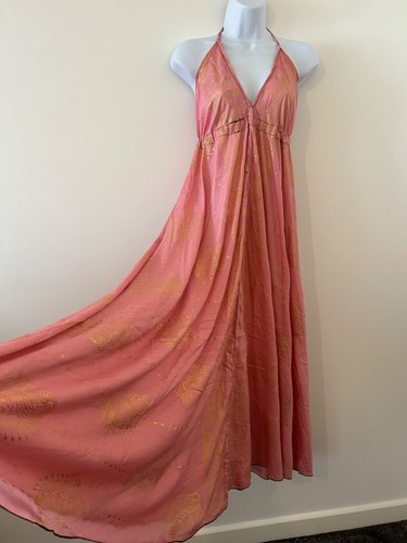 Rüschen rosa kleid lang - rosa, seide